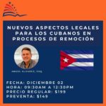 NUEVOS ASPECTOS LEGALES PARA LOS CUBANOS EN PROCESOS DE REMOCIÓN