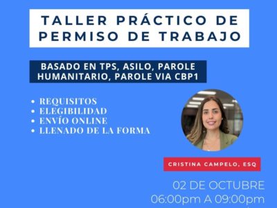 TALLER PRÁCTICO DE PERMISO DE TRABAJO