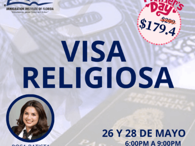 VISA RELIGIOSA – 26 MAYO