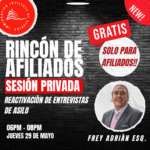 RINCÓN DE AFILIADOS – 29 MAYO